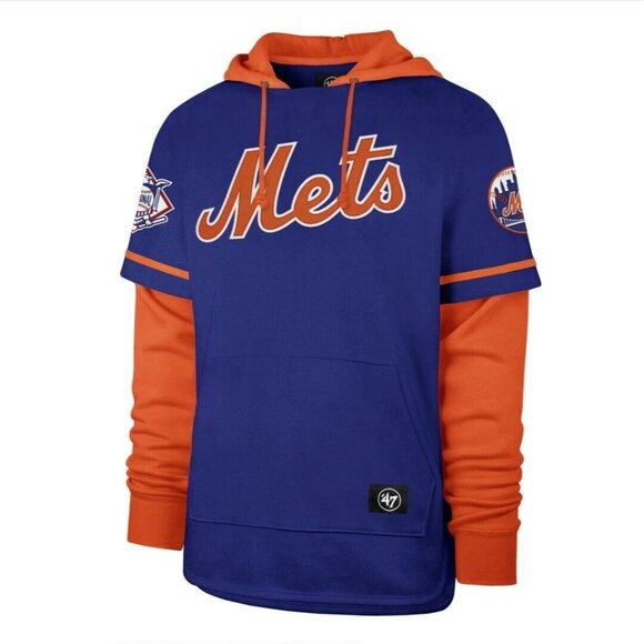 COPY - '47 New York Mets Trifecta 47 Shortstop Pullover Men Hoodie XL Blue/Oran… - Picture 4 of 11